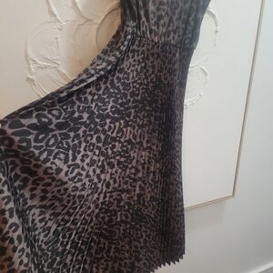 ALLSAINTS pleated leopard print dress